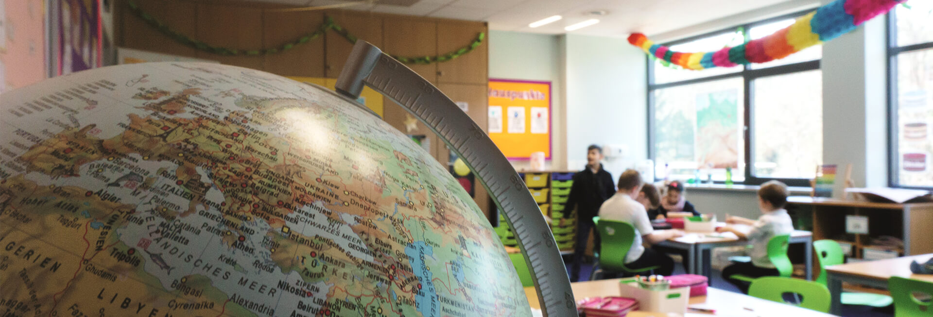 globo terrestre em sala de aula